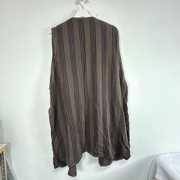 Zagora Stara Adams Designer Open Front Striped Vest Cotton Blend Lightweight - Picture 2 of 7